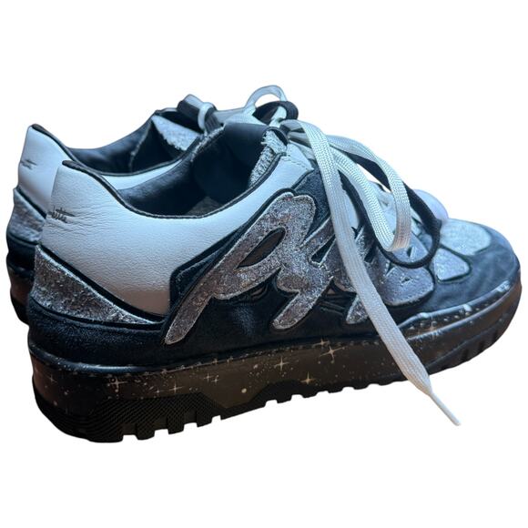 P448 George Stella Low Top Women's EU 41 US 10-10.5 Sneakers Black White Shoes - Picture 5 of 13